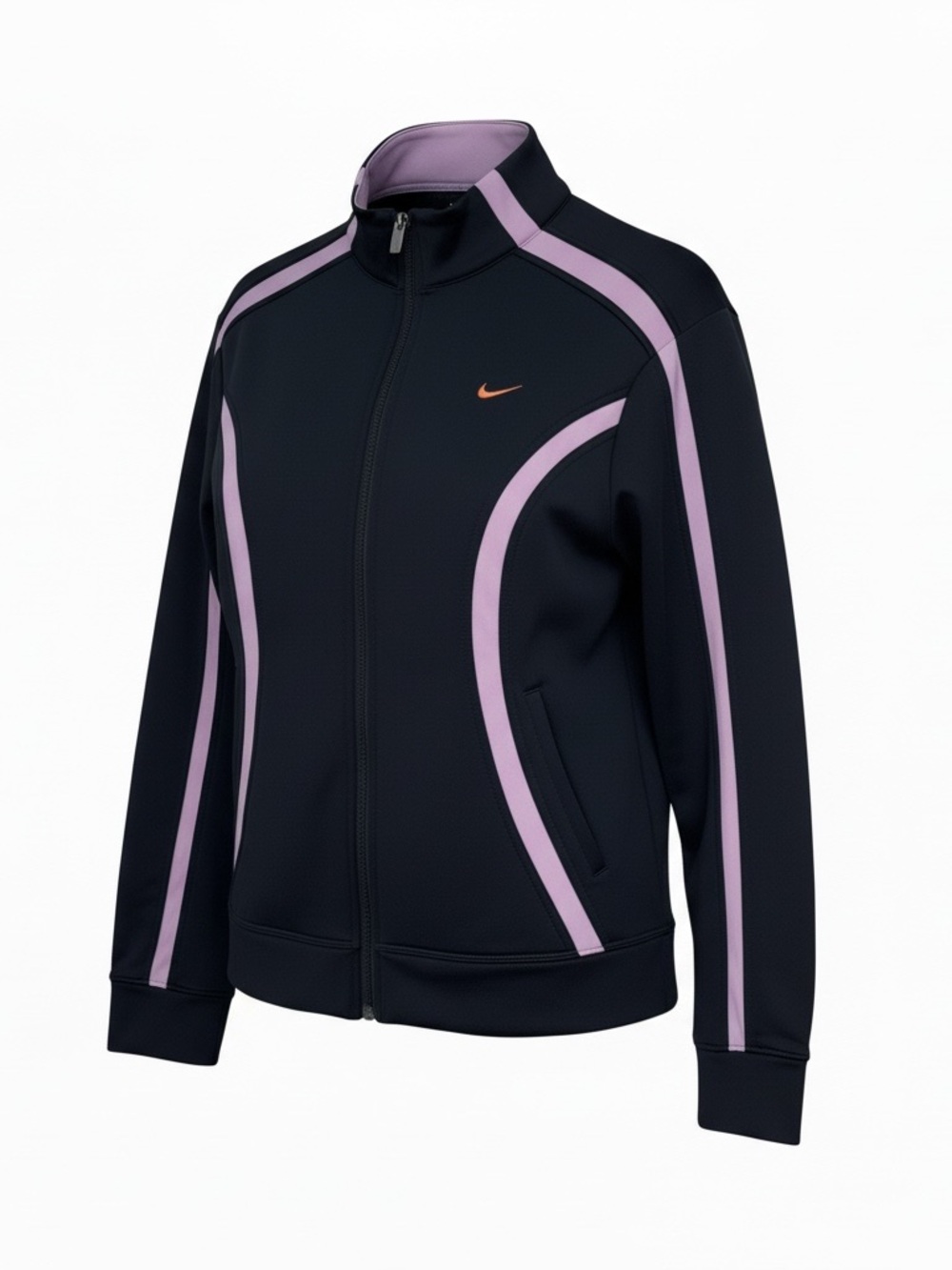Nike Fit Dry | Polyester Track Jacket | Navy and Light Purple | Women’s L